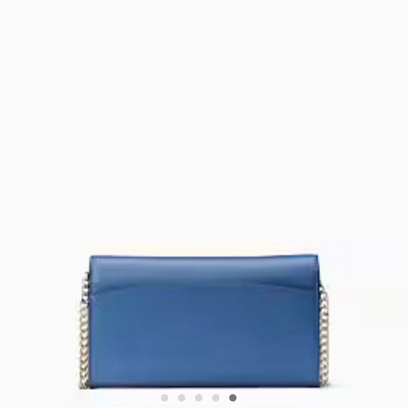 Kate Spade Gemma Cross Body Gold Chain Leather Fresh Blue NWT - Picture 6 of 12